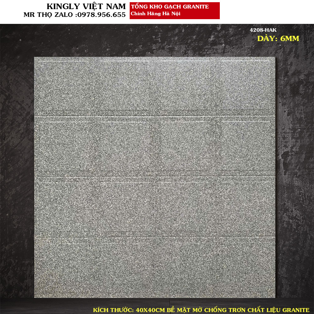 Gạch lát nền sân Granite đồng chất  40x40 cm 4208 Loại 1